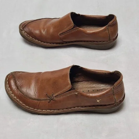 Pikolinos Womens  EU 37 Tan Brown Leather Slip On Loafers US 6.5-7 - Picture 6 of 13